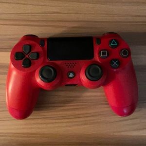 A red ps4 controller
